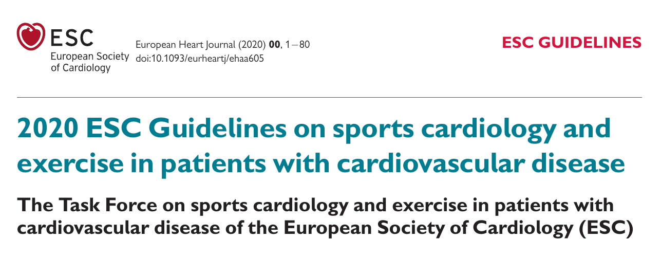 2020 ESC Guidelines on sports cardiology and exercise in patients with cardiovascular disease