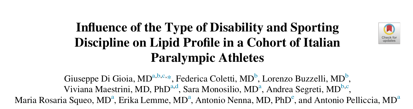Influence of the Type of Disability and Sporting Discipline on Lipid Profile in a Cohort of Italian Paralympic Athletes