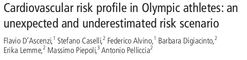 Cardiovascular risk profile in Olympic athletes: an unexpected and underestimated risk scenario