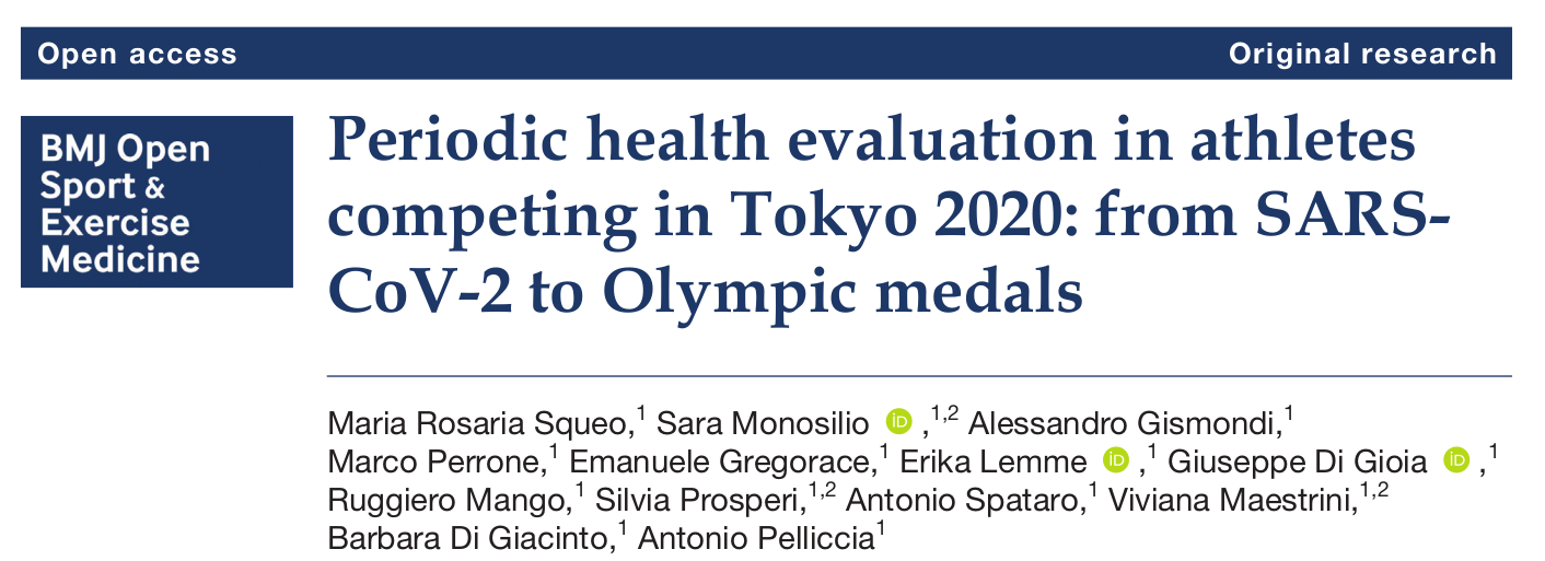 Periodic health evaluation in athletes competing in Tokyo 2020: from SARS-­CoV-­2 to Olympic medals