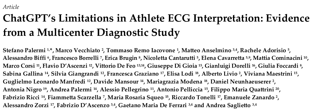 ChatGPT’s Limitations in Athlete ECG Interpretation: Evidence from a Multicenter Diagnostic Study
