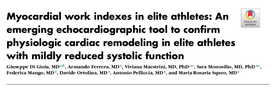 Myocardial work indexes in elite athletes: An emerging echocardiographic tool to conﬁrm physiologic cardiac remodeling in elite athletes with mildly reduced systolic function