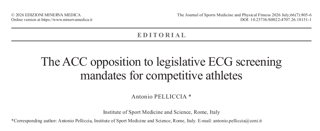 The ACC opposition to legislative ECG screening mandates for competitive athletes